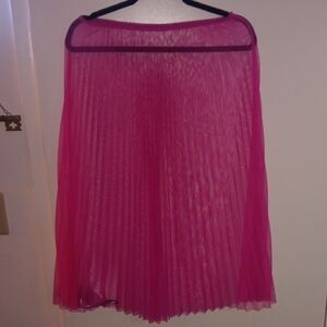 Vibrant Pink Pleated Skirt